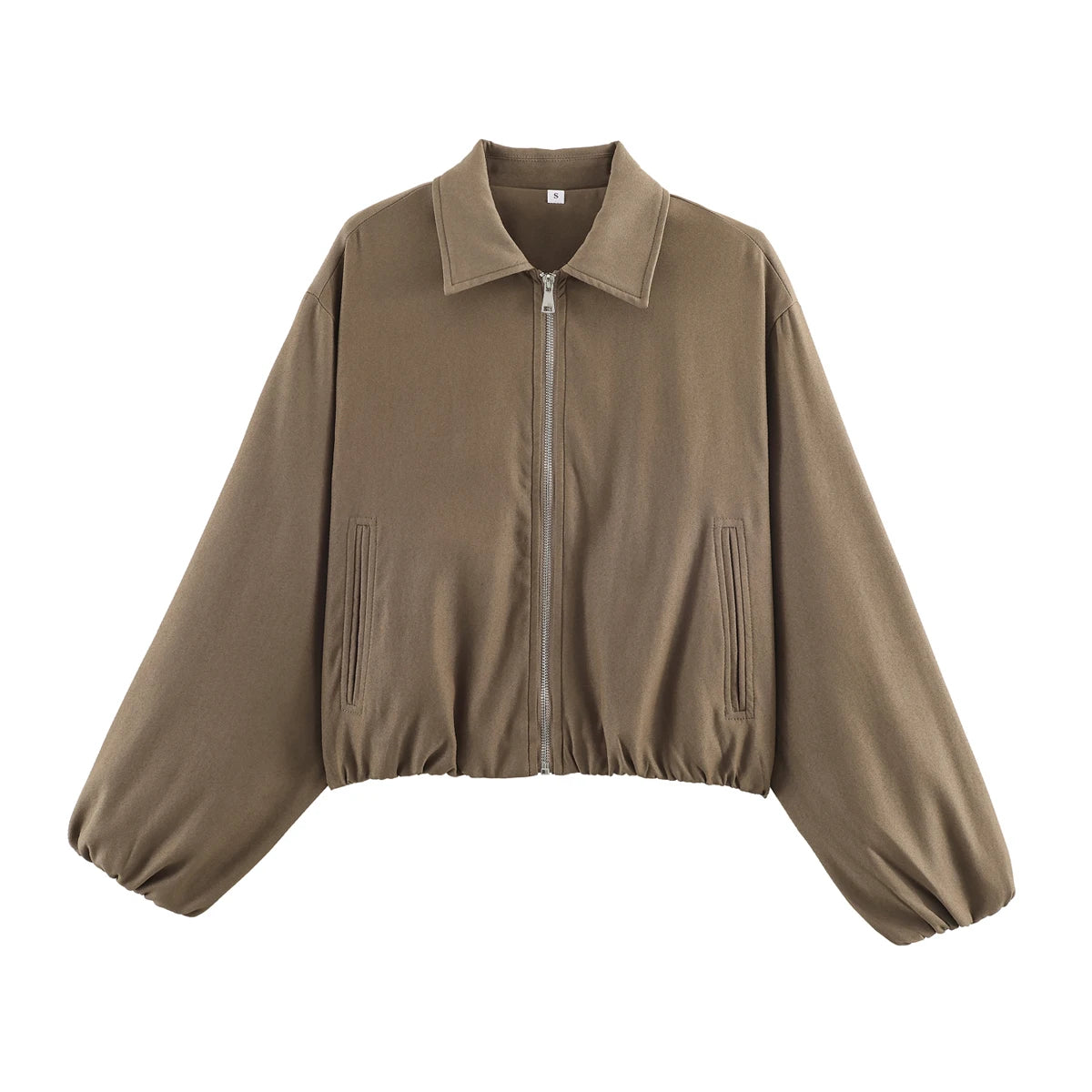 SLTNX Women's Bomber Jacket Zip Puffed Varsity Jackets for Women Cropped