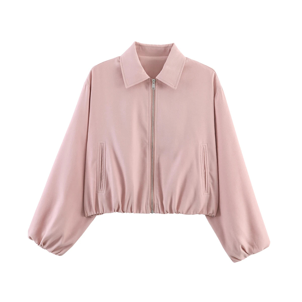 SLTNX Women's Bomber Jacket Zip Puffed Varsity Jackets for Women Cropped
