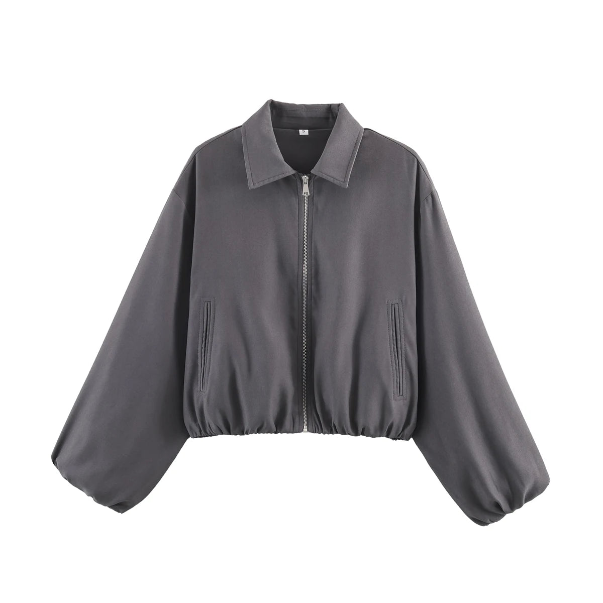 SLTNX Women's Bomber Jacket Zip Puffed Varsity Jackets for Women Cropped